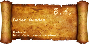 Bader Amadea névjegykártya